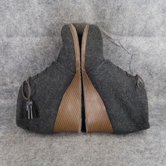Dr Scholls Shoes Womens 9 Bootie Wedge Chukka Lace Up Casual Fashion Grey Tassel - Picture 9 of 14